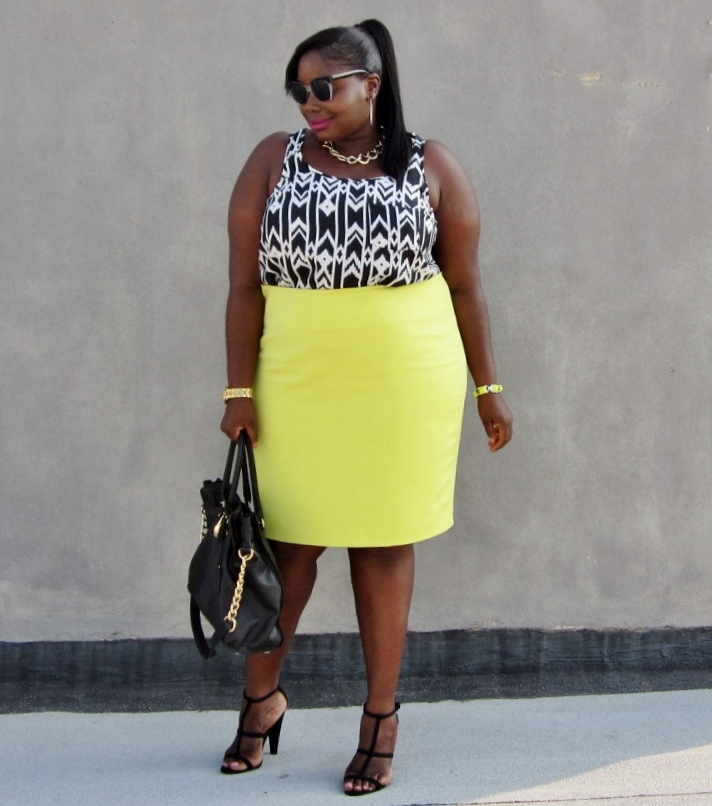mindre Udholde Om indstilling STYLE JOURNEY: COLORED PLUS SIZE PENCIL SKIRTS AND GRAPHIC PRINT TOPS -  Stylish Curves