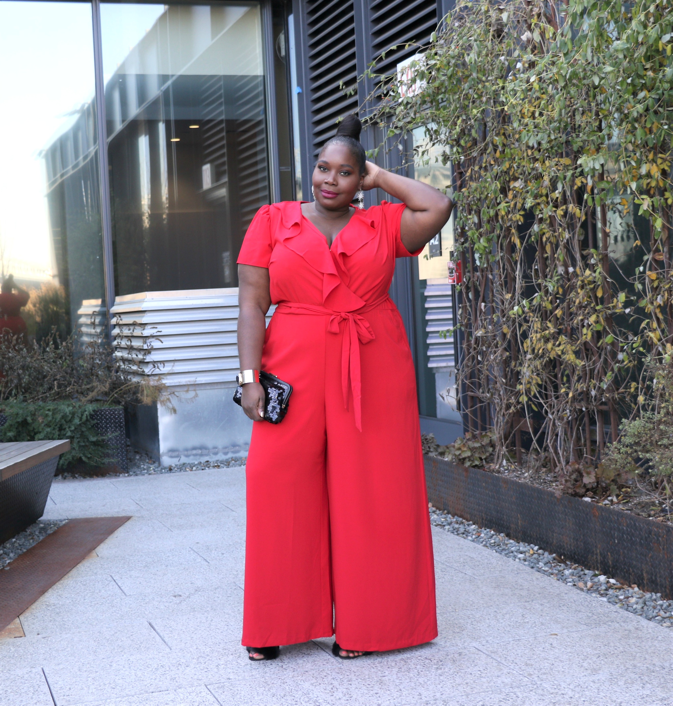 Holiday Style: Red Jumpsuit 