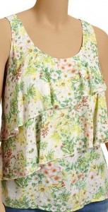 Old Navy Tiered Floral Print Tanks
