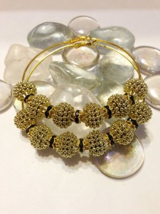 UniqueDesignsBy Zee Gold Beaded Hoos
