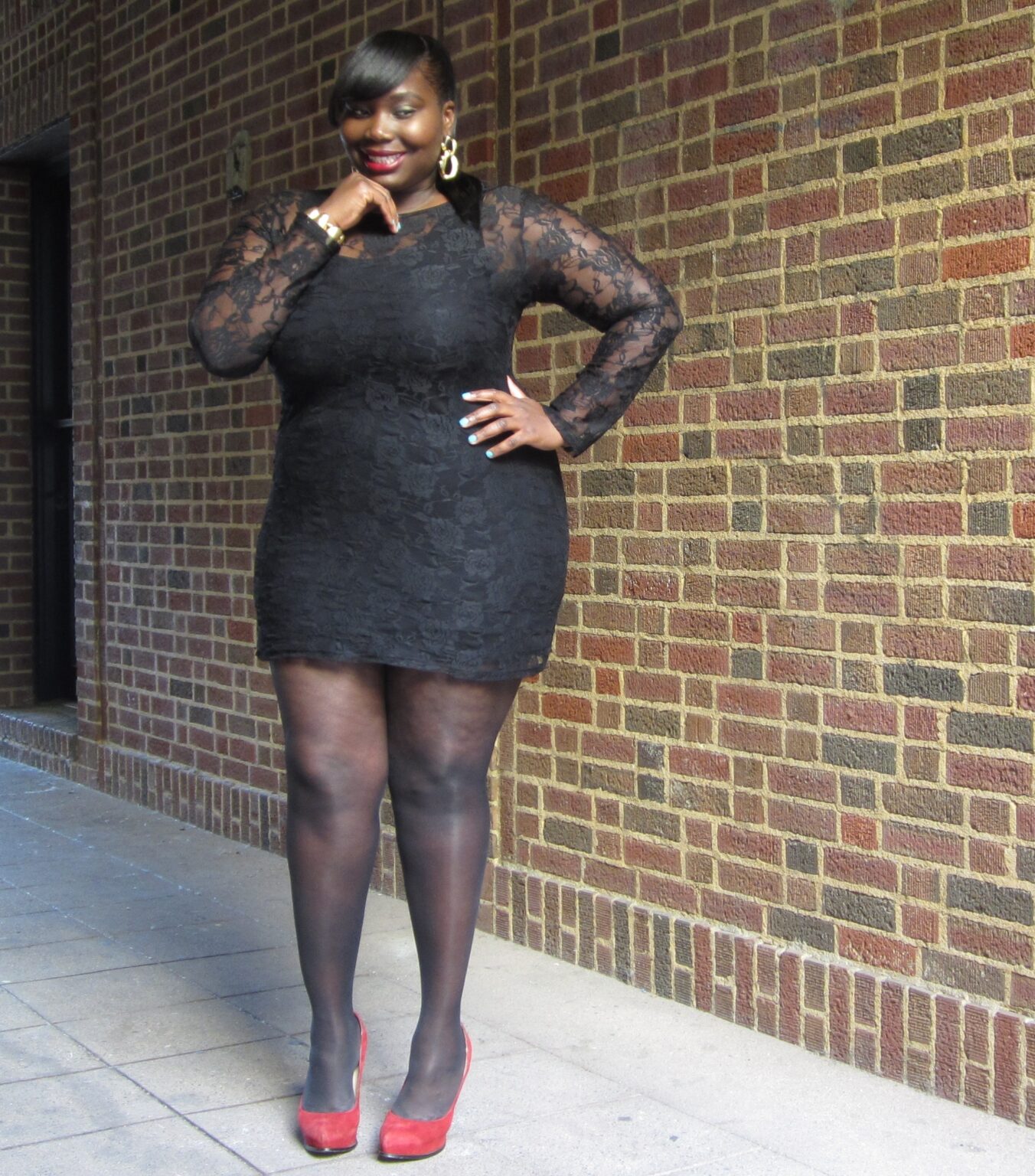 HIPS & CURVES: PLUS SIZE LINGERIE LACE MINI DRESS - Stylish Curves