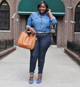 POLKA DOT DENIM ON DENIM - Stylish Curves