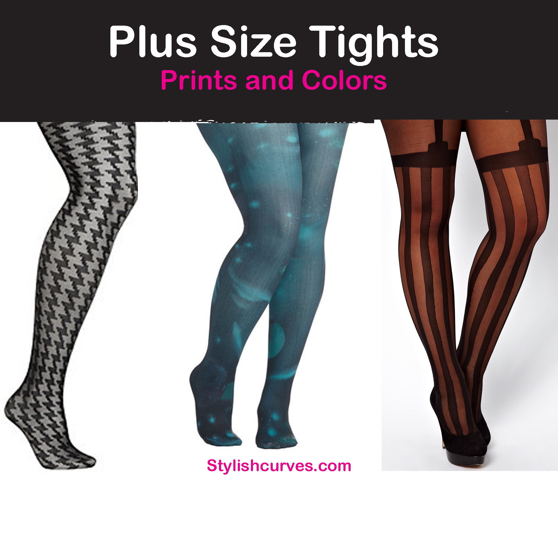 Plus Size Patterned Tights