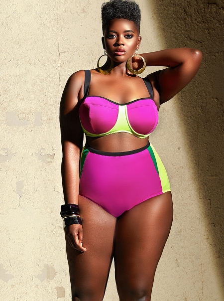 MONIF C. MAD ABOUT COLOR SWIMSUIT COLLECTION FEATURING PLUS SIZE MODEL AND LUPITA NYONGO LOOK A LIKE PHILOMENA