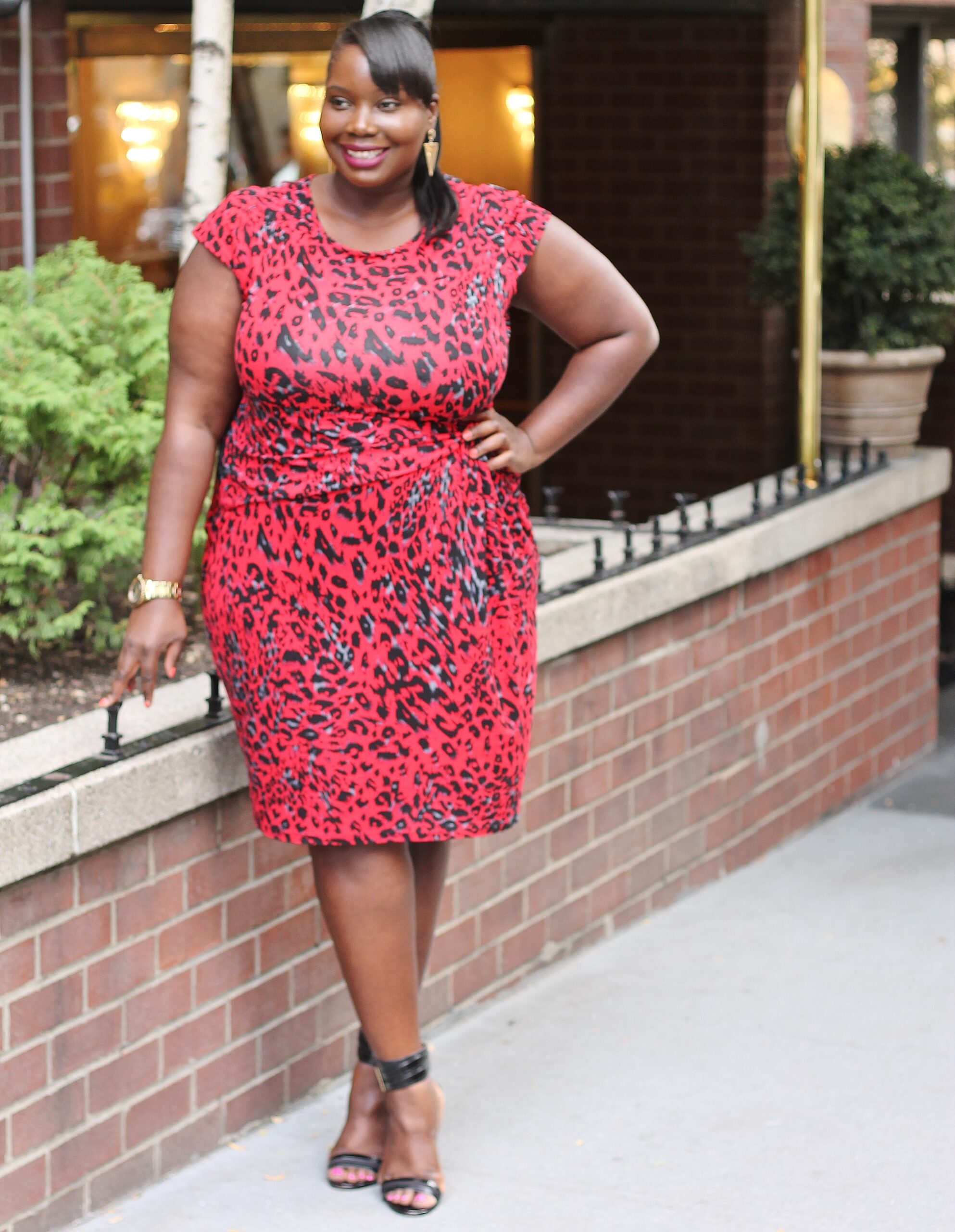 STYLE JOURNEY: WHAT I WORE TO FASHION WEEK DAY 5; AN ASHLEY STEWART COLORED CAPSLEEVE ANIMAL PRINT DRESS