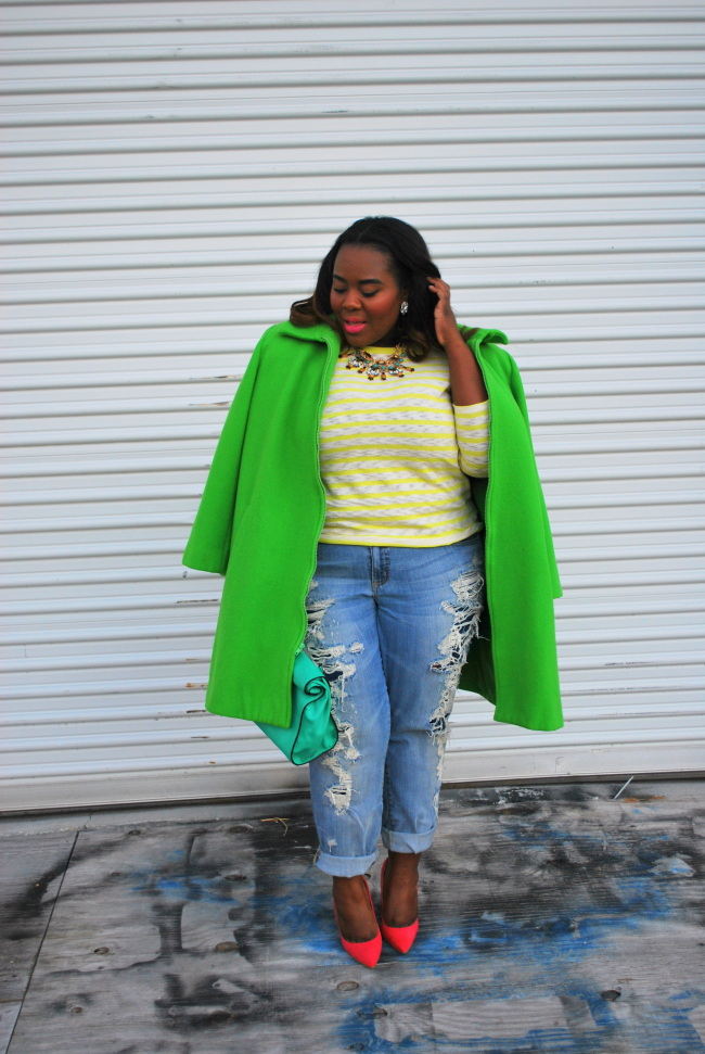 How To Wear A Bright Colored Coat For Fall & Winter (Plus Size Fashion) -  Stylish Curves