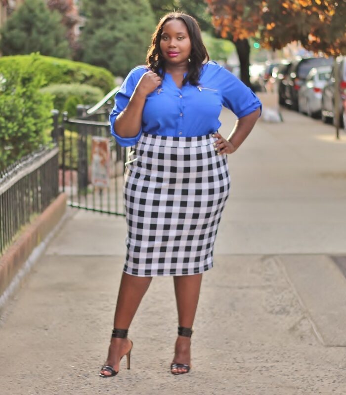 Kicking It Gingham Style In Torrid Checkered Plus Size Midi Skirt