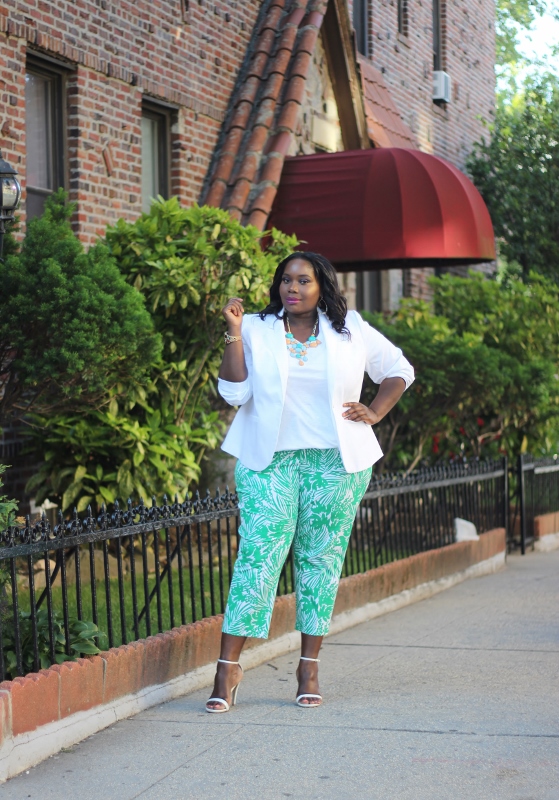 Currently Obsessed With Lane Bryant Tropical Print Plus Size Stretch Crop  Pants - Stylish Curves