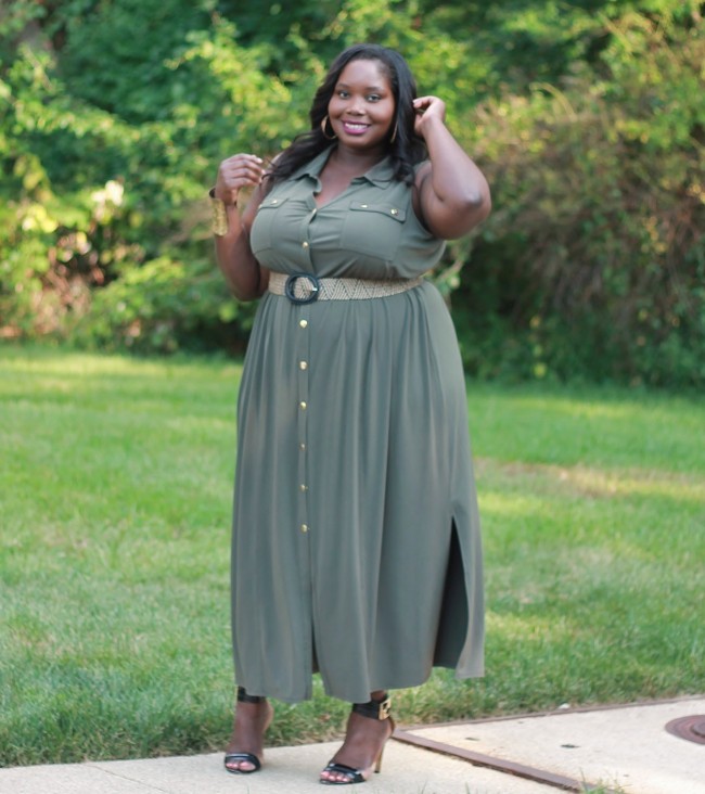 The Military Chic Plus Size Maxi Dress
