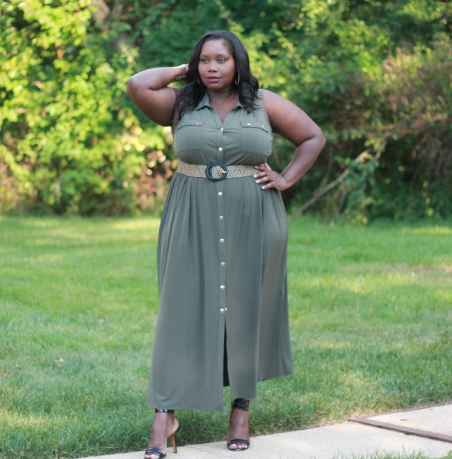 The Military Chic Plus Size Maxi Dress