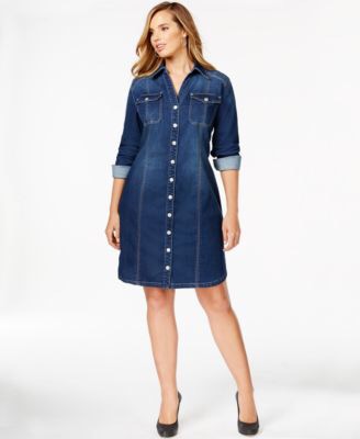 Stylish Curves Pick Of The Day: INC Denim Buttoned Down Dress