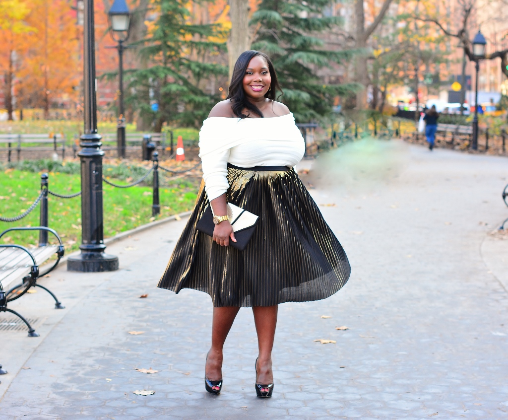 Metallic 2025 holiday skirt