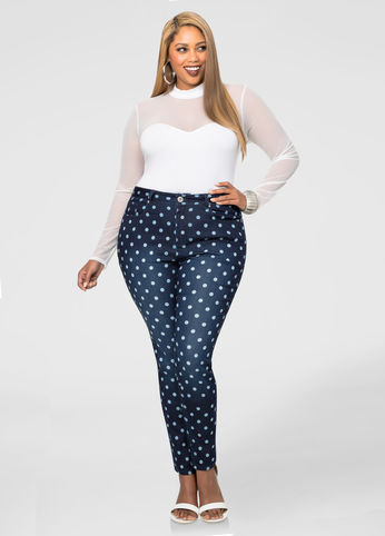 Polka dot hot sale skinny pants