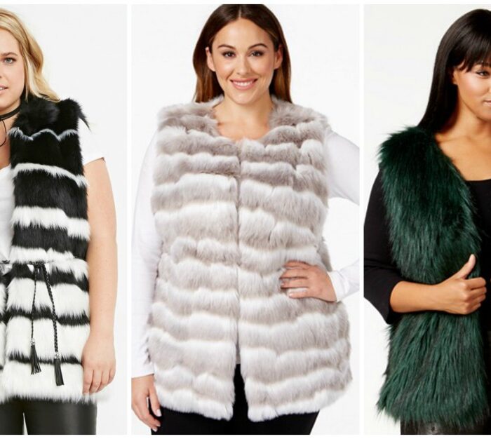 13 Luxe Looking Plus Size Suede Faux Fur Vests