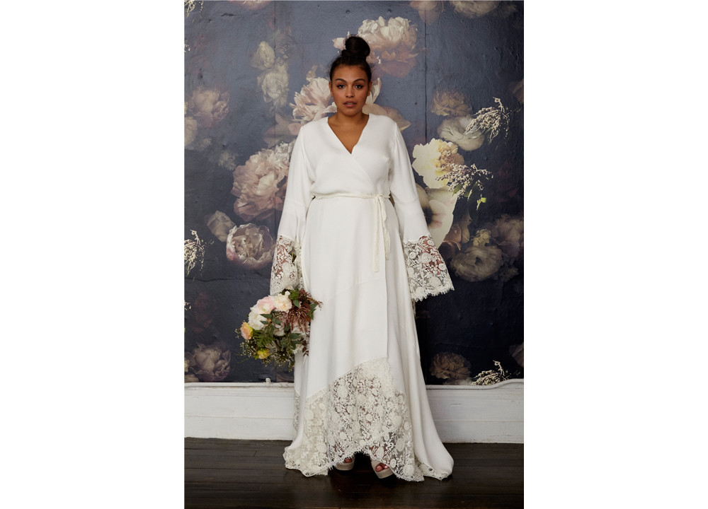 Plus size sale bridal peignoir set