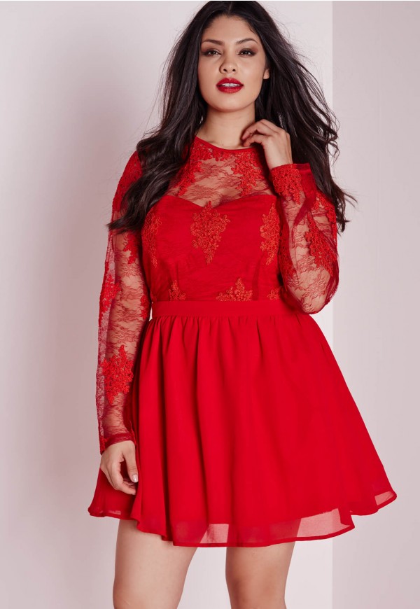 red cocktail dress for plus size