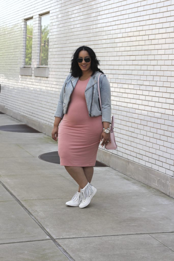 Plus size shop dress and sneakers