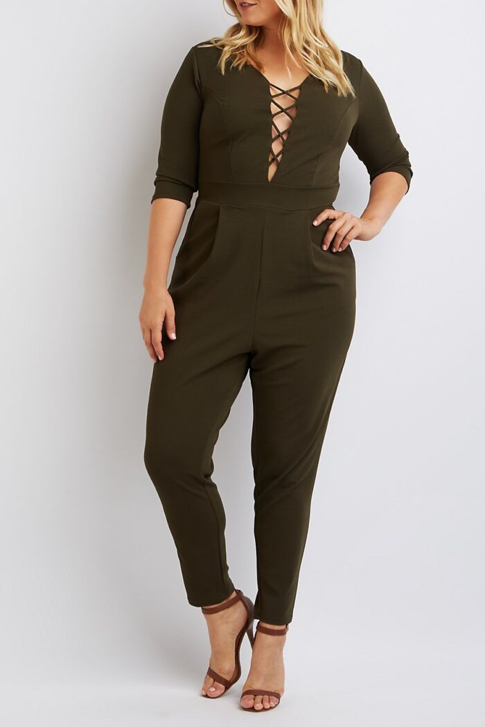 SC Pick Of The Day: Chic Lace Up Plus Size Jumpsuit