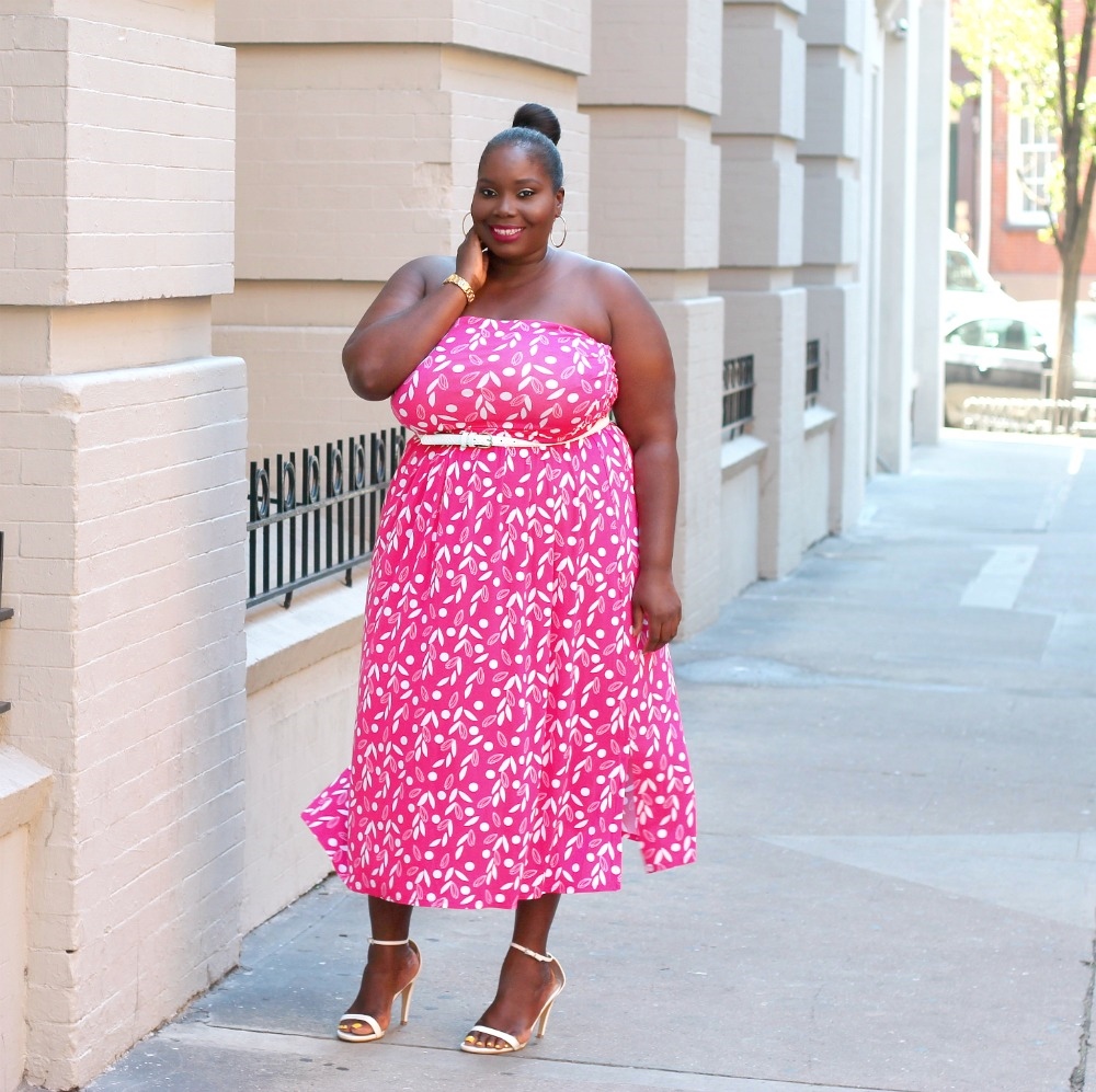 Strapless sundress shop plus size