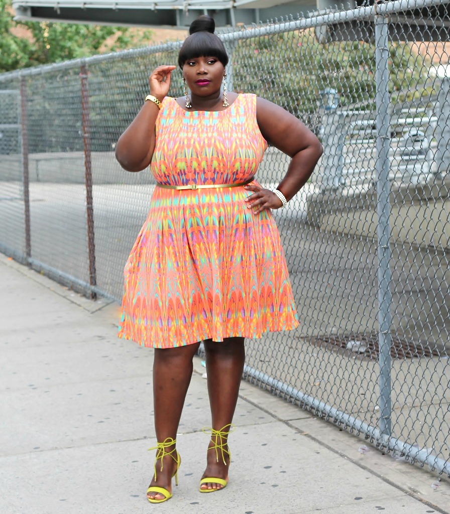 Keeping It Chic In A Gabby Skye Aztec Print Dress For NYFW