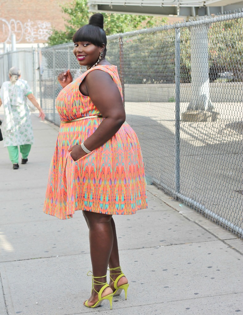 Keeping It Chic In A Gabby Skye Aztec Print Dress For NYFW