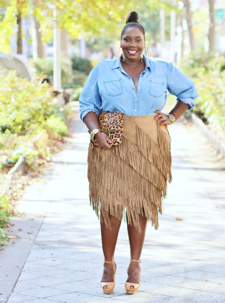 Brown suede outlet tassel skirt