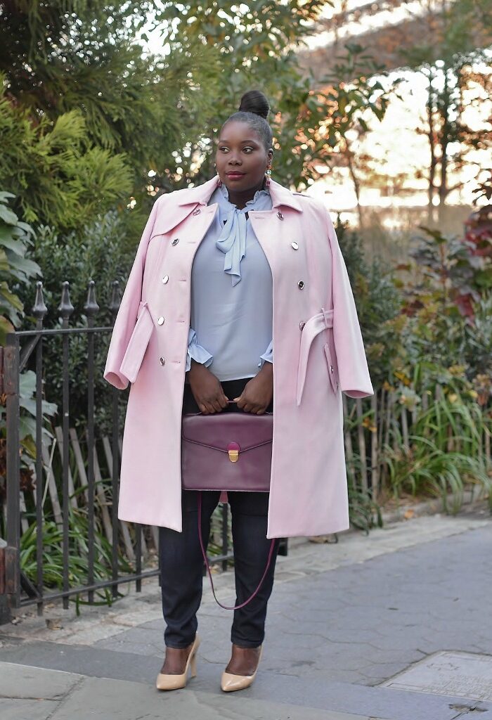 Keeping It Chic In A Baby Pink Simply Be Coat
