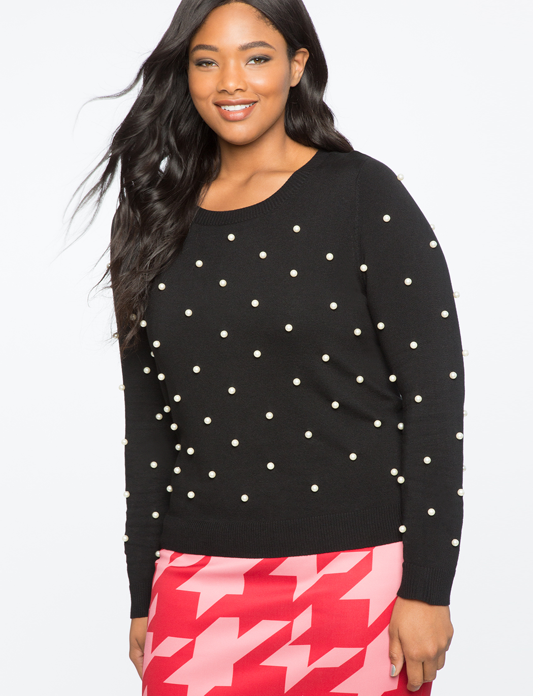 Plus size shop embellished sweaters