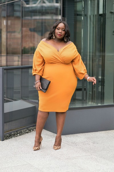 Shining Bright Like The Sun In A Boohoo Curve Off The Shoulder Midi Dress -  Stylish Curves