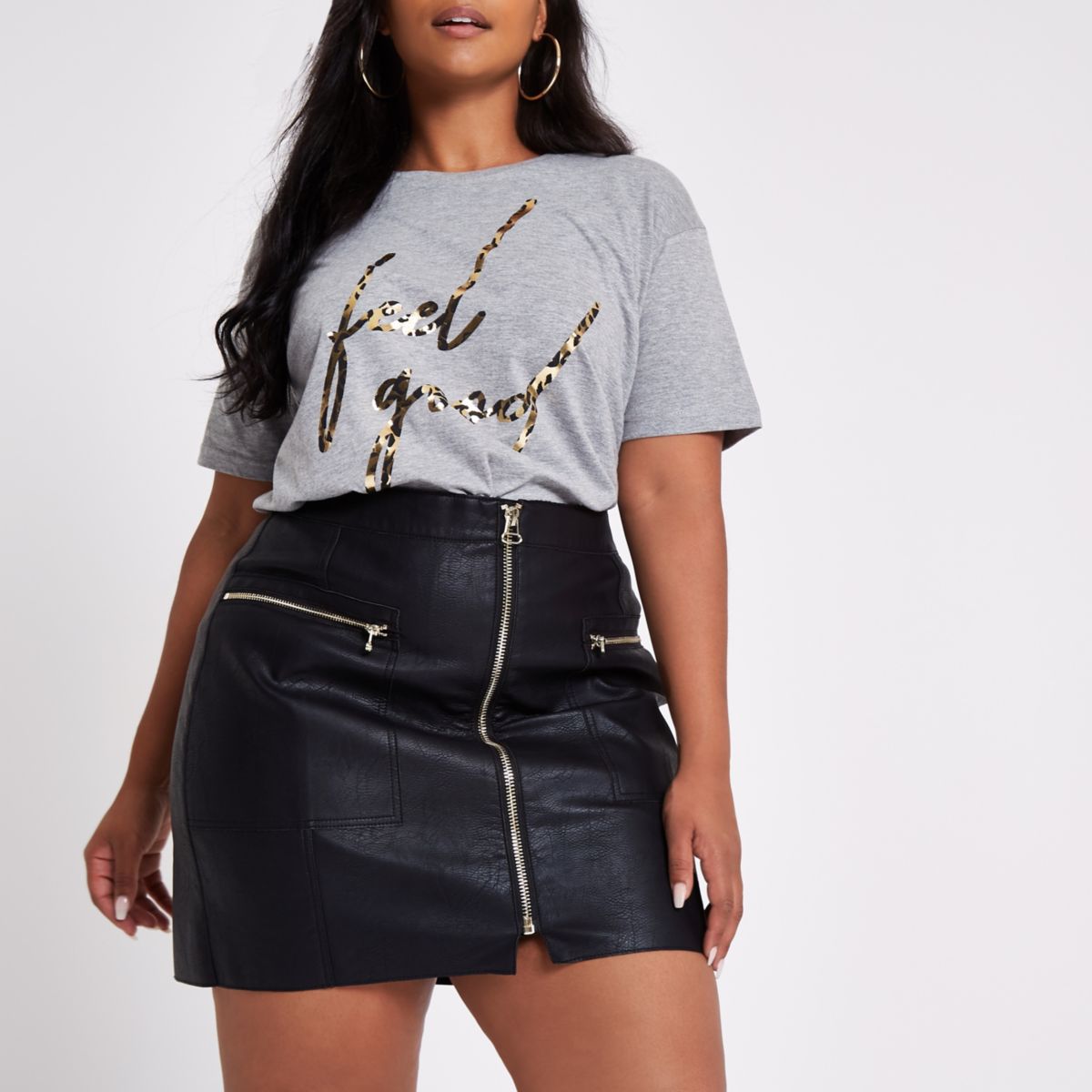 forever 21 plus size leather mini skirt