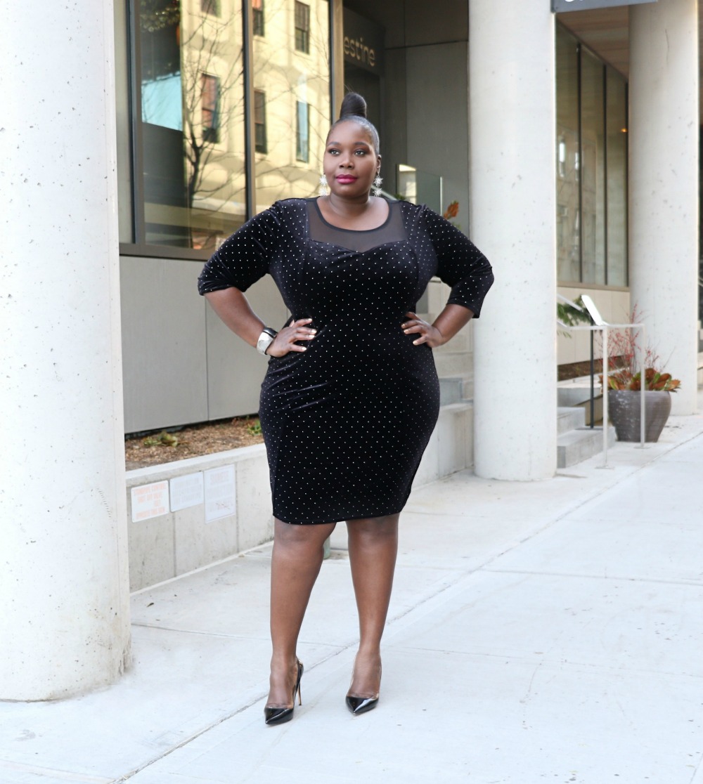 Glitzy holiday outfits for the plus-size woman