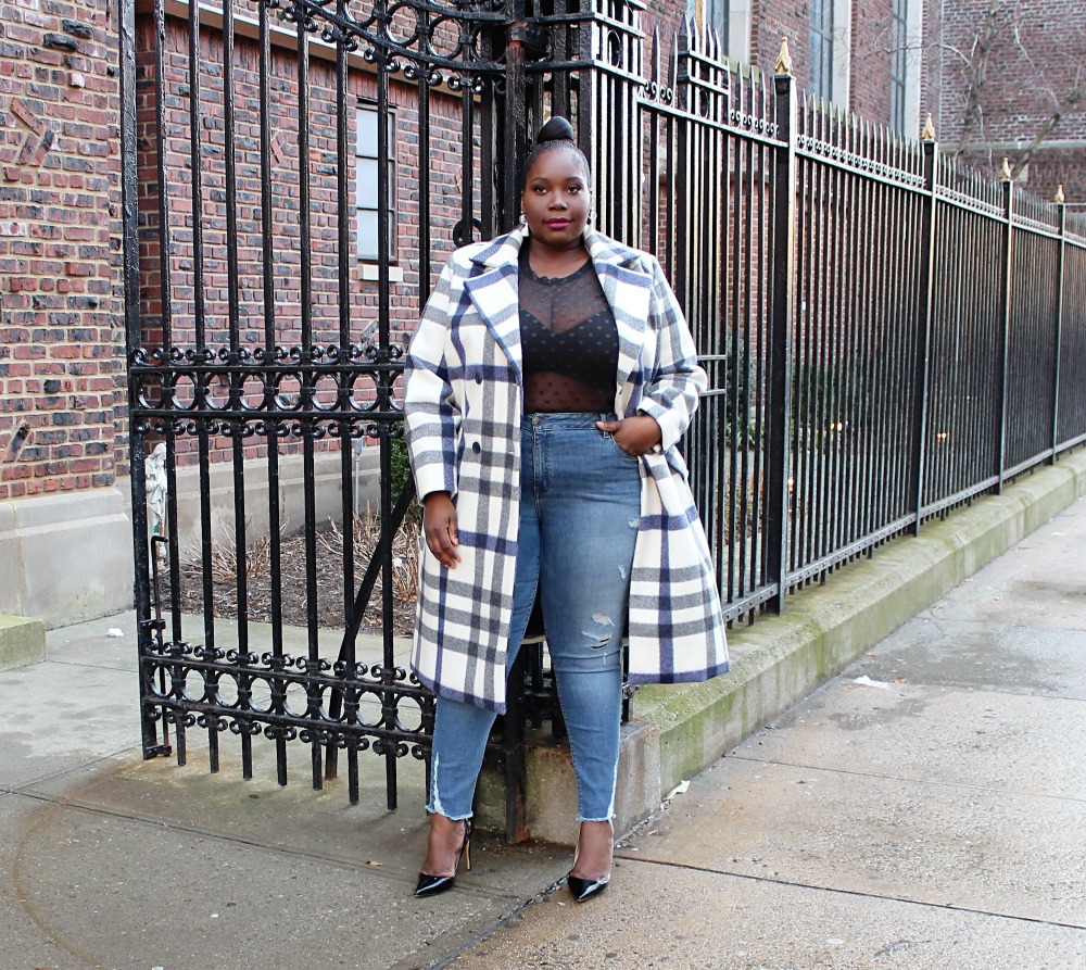 Plus Size Wool Coat for Women, Plaid Coat for Fall and Winter