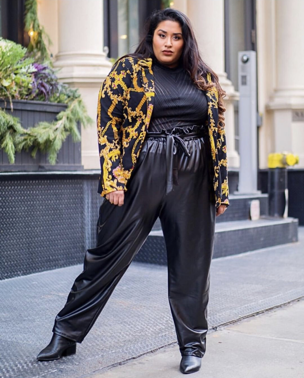 High waisted paperbag trousers plus sale size