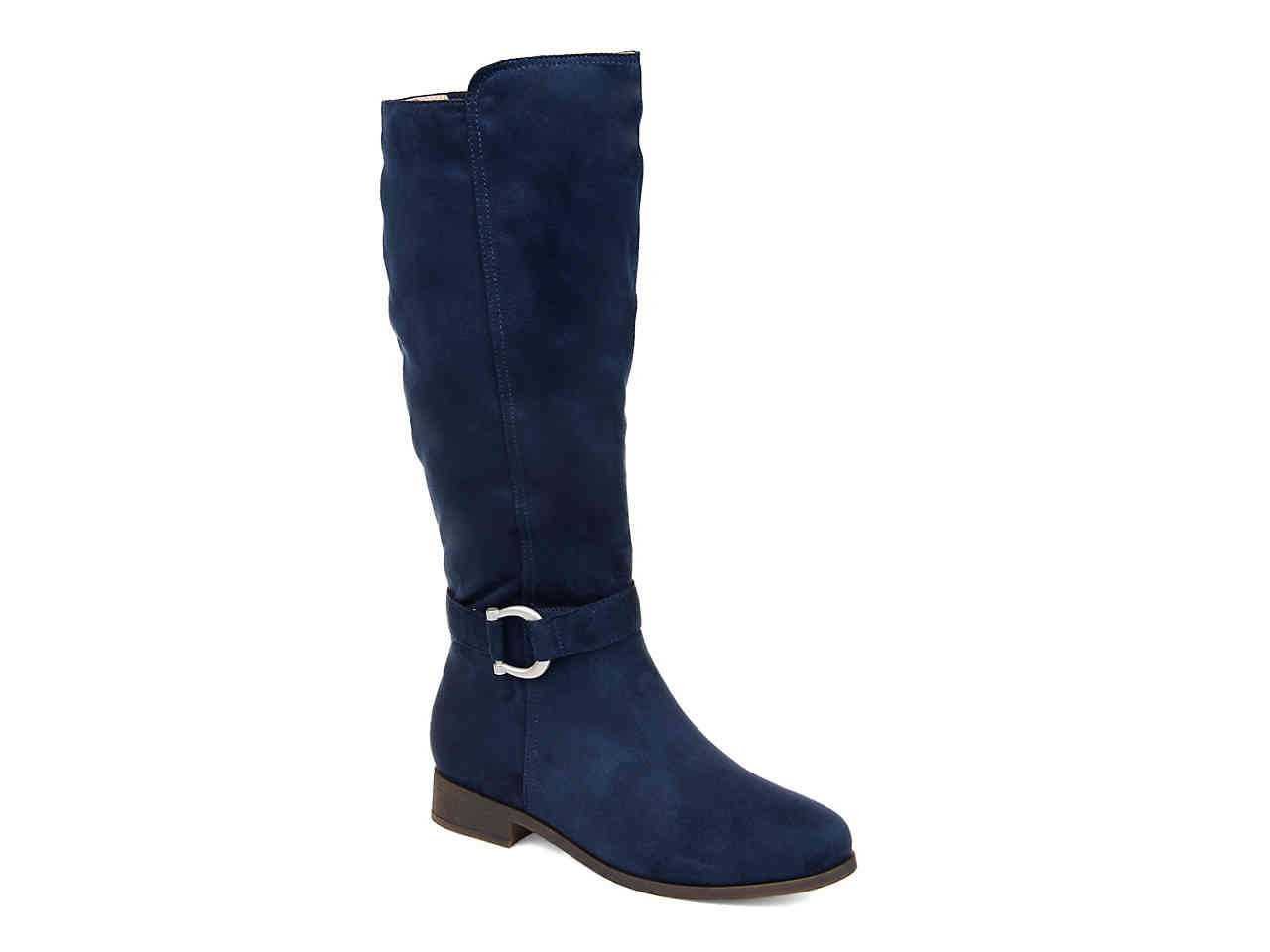 Navy wide calf on sale knee high boots