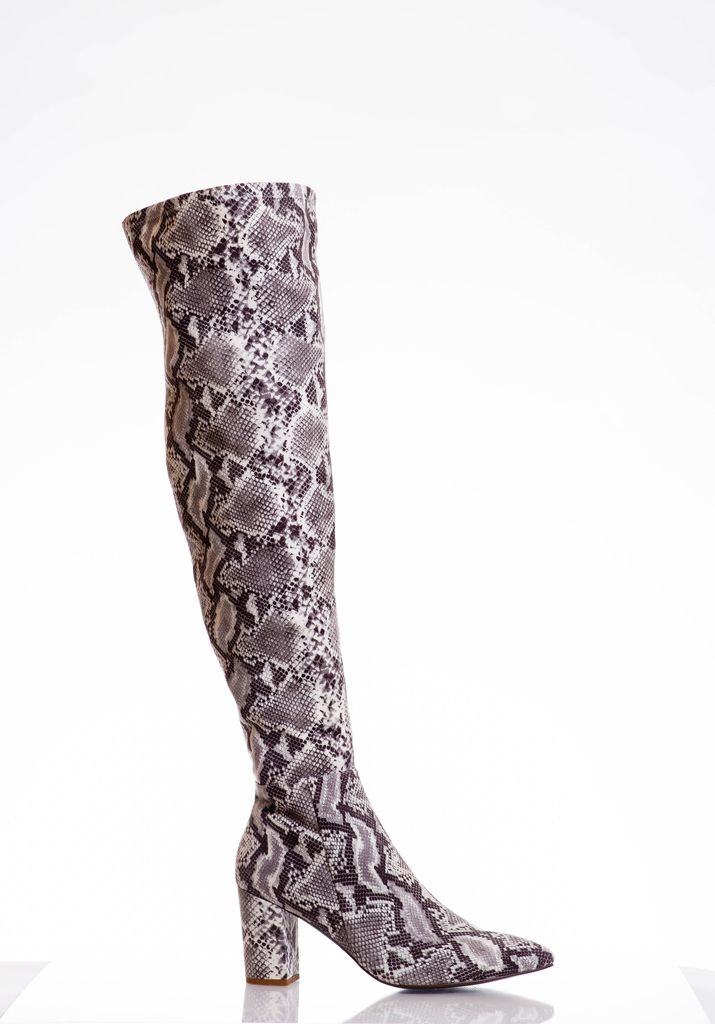 Wide calf snake print on sale boots