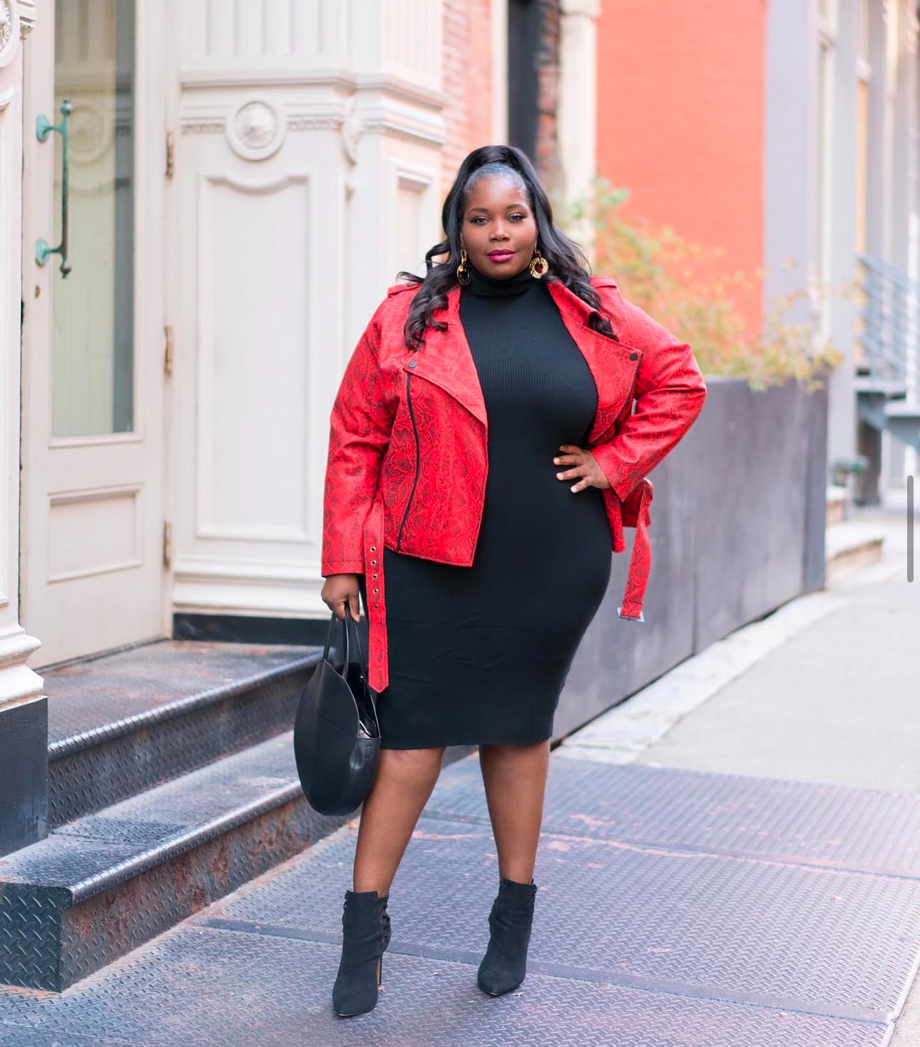 plus size moto jacket outfit ideas . stylish curves