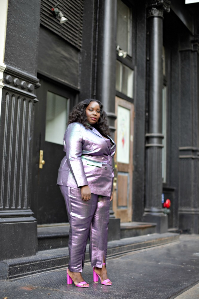 A Holiday Plus Size Pant Suit That Will Turn Heads