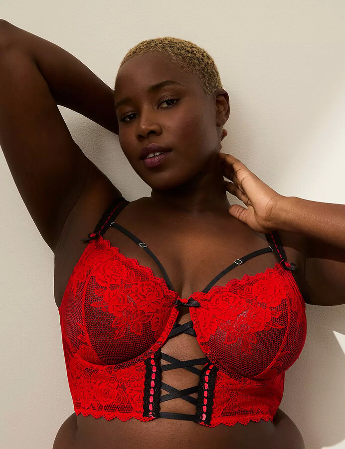 red lace bralette bra for larger breast