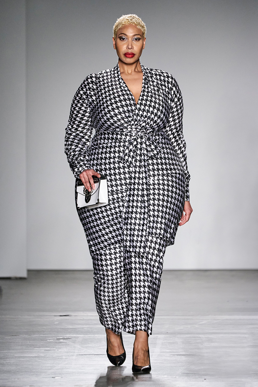 houndstooth plus size dress over pants by rene tyler