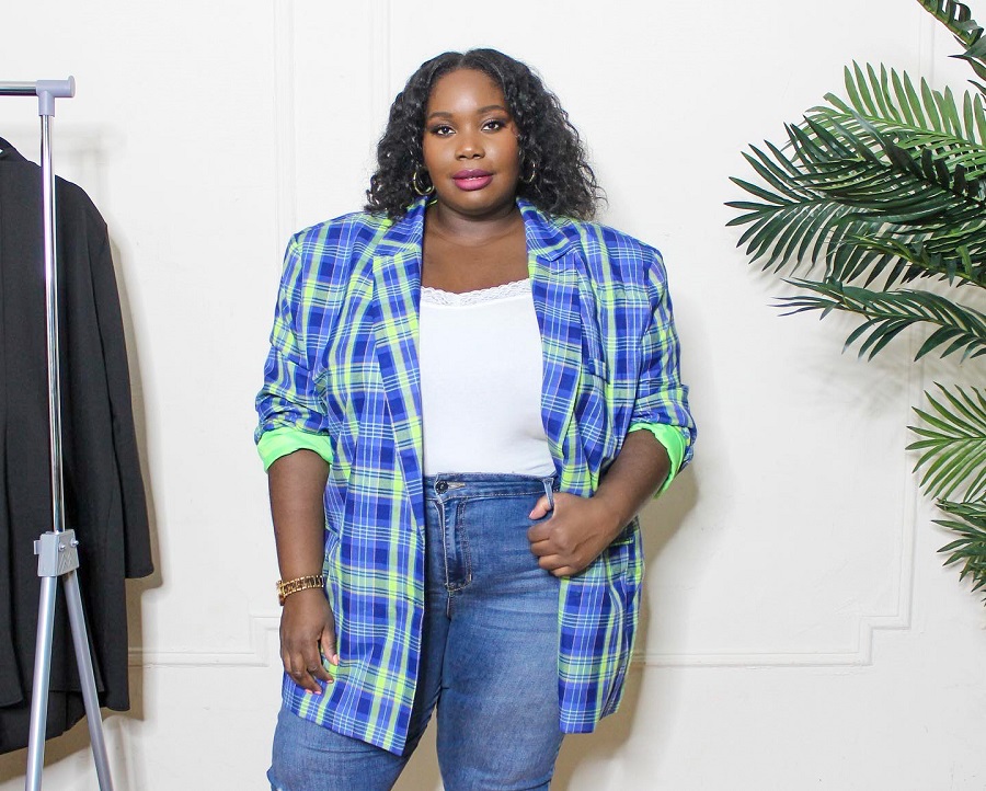 Stylish Curves in plus size oversized blazer from Asos Curve