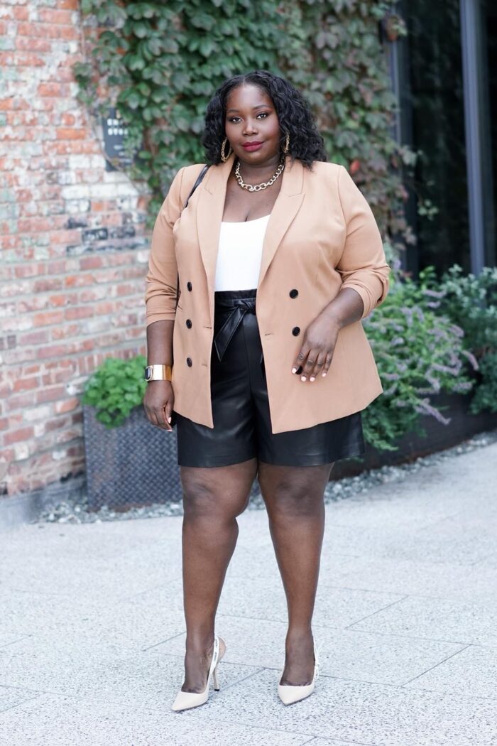 Trend To Try: Plus Size Leather Shorts