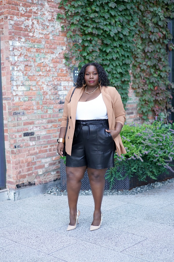 plus size leather shorts