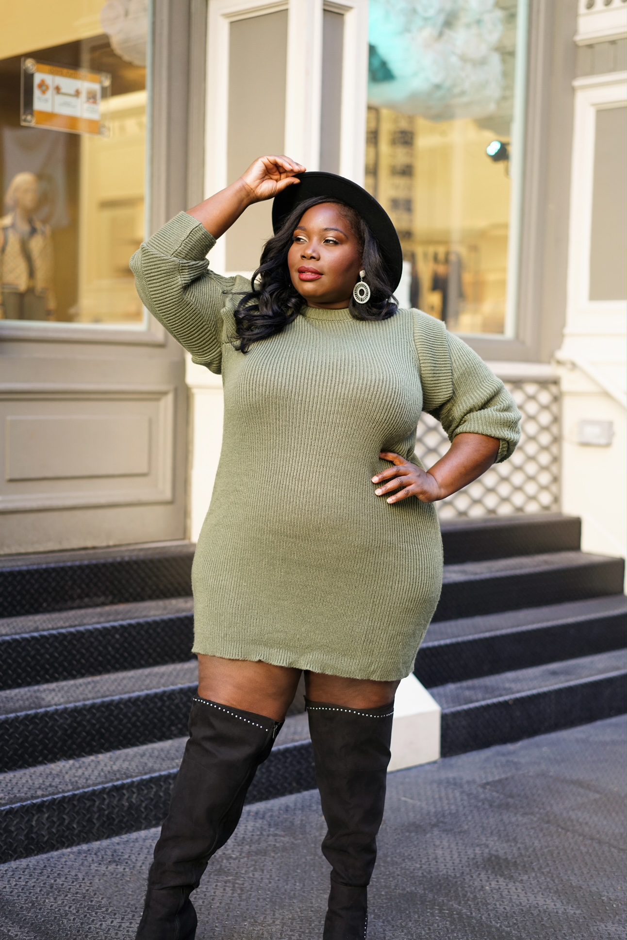 fashion famous vs dress to impress Long Sleeve Sweater Dress – slayboo main image 1
