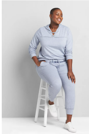 Lace Up Front Jogger Set (Plus size)