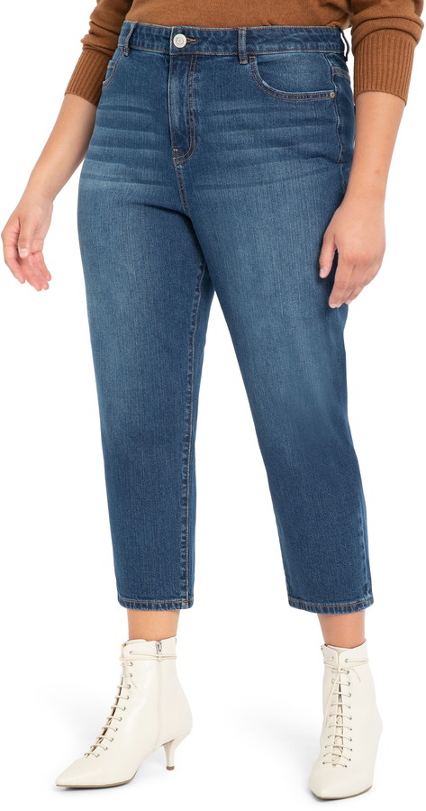 SLATIOM Plus Size Stretch Skinny Long Flare Jeans Mom Street Wide