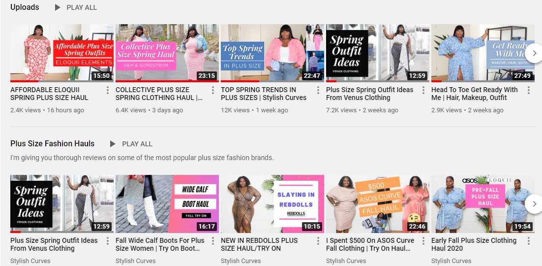 stylish curves plus size youtube channel