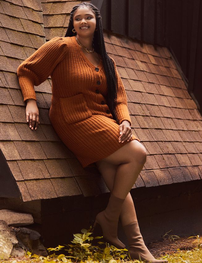 Plus size shop sweater dresses trendy