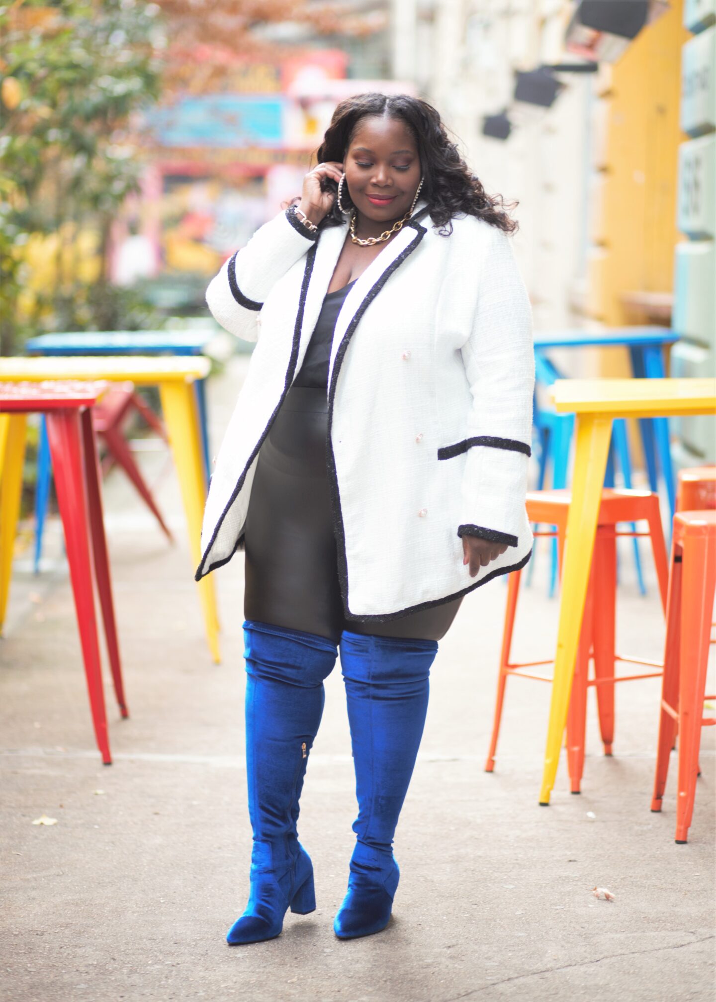 Plus size over shop the knee sock boots