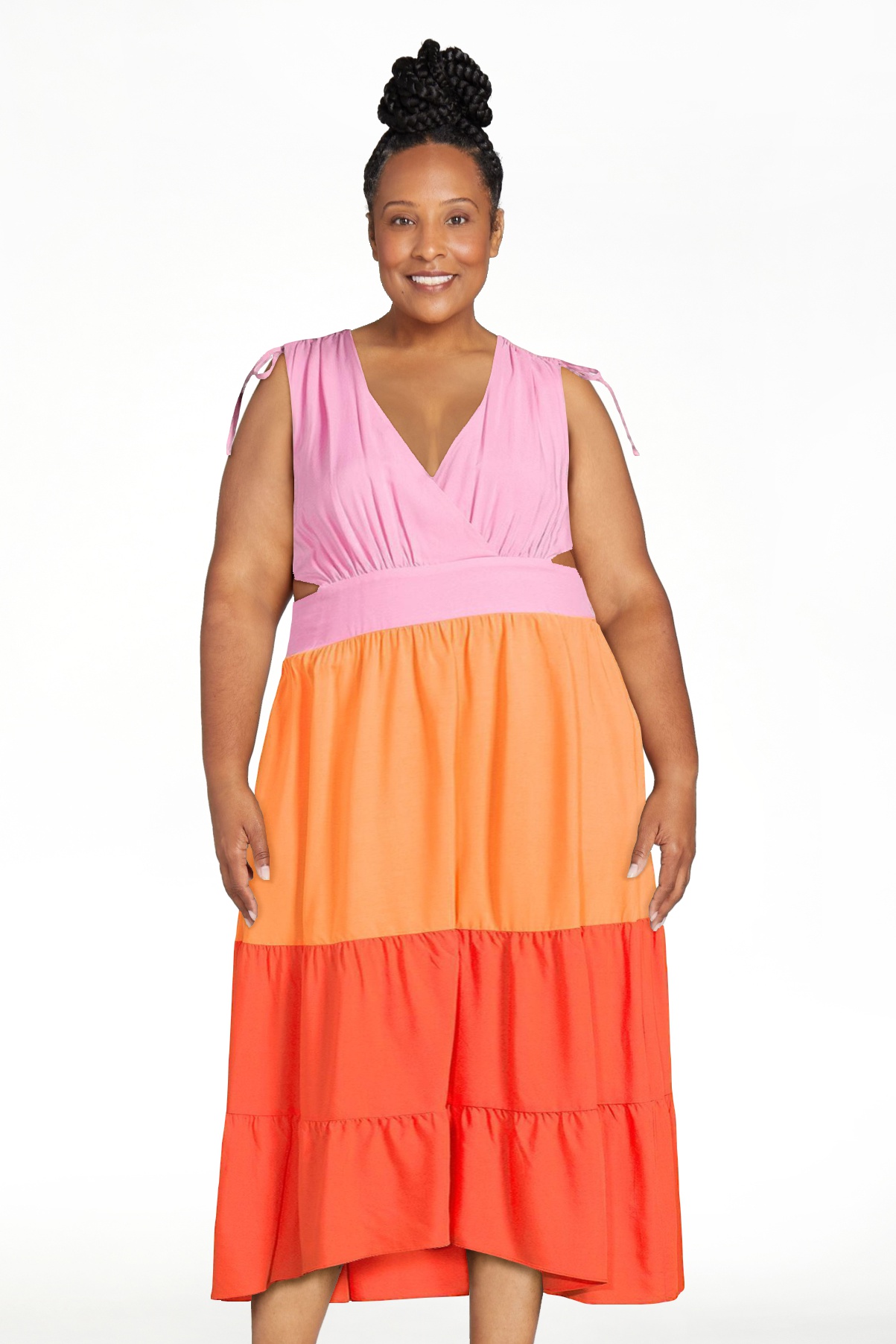 Orange summer hotsell dresses plus size