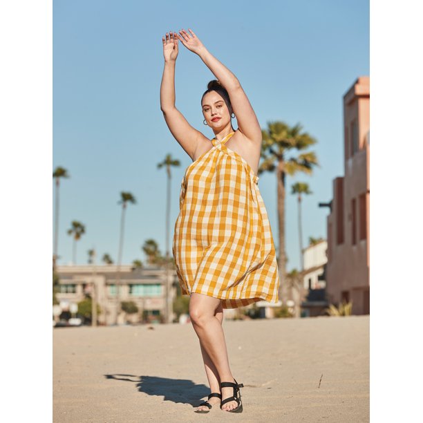 plus size summer dresses in gingham